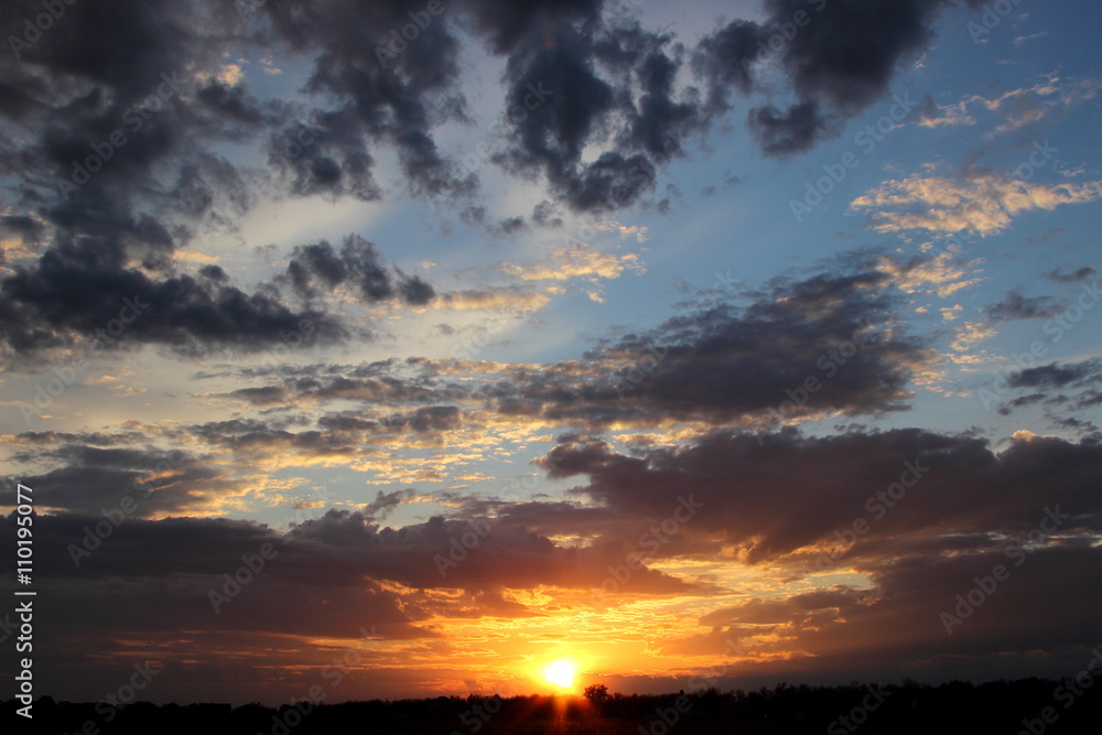 Obraz premium beautiful sunset in the field