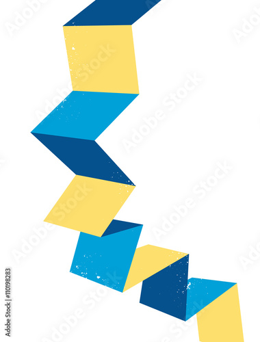 Strisce di carta piegata e colorata 