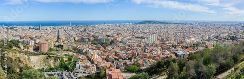 Panoramic view from Turo del Rovira in Barcelona, Spain © kovgabor79