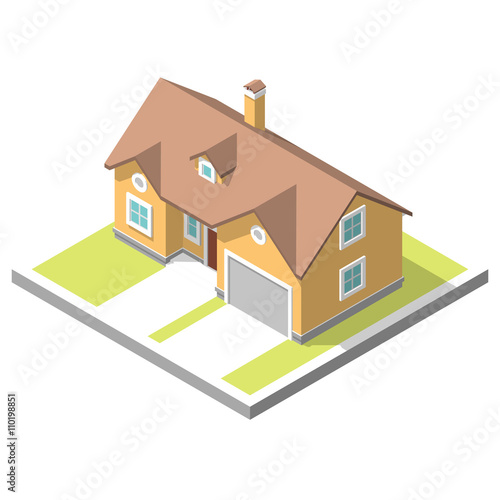 isometric image of a private house