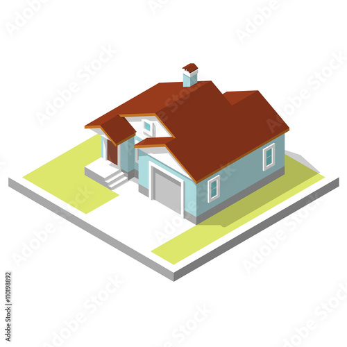 isometric image of a private house