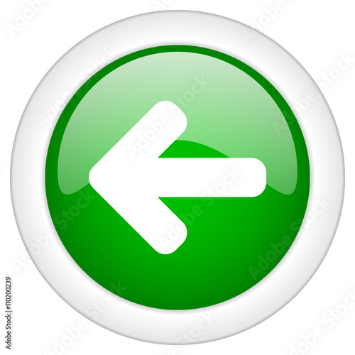 arrow round glossy green vector icon on transparent background isolated