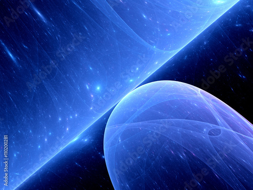 Slika na platnu Blue glowing event horizon fractal