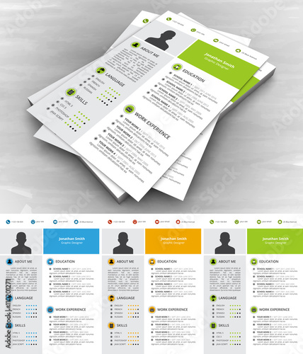 Resume. File contains text editable AI, EPS10,JPEG and free font link.