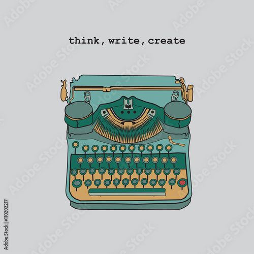 Vintage vector illustrations of retro typewriter