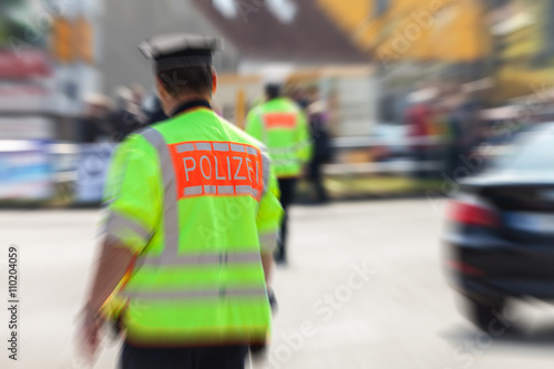german policeman on street
