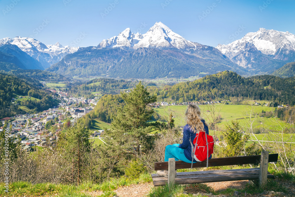 Wanderung Maria Gern Berchtesgadener Alpen mit Blick auf Watzmann