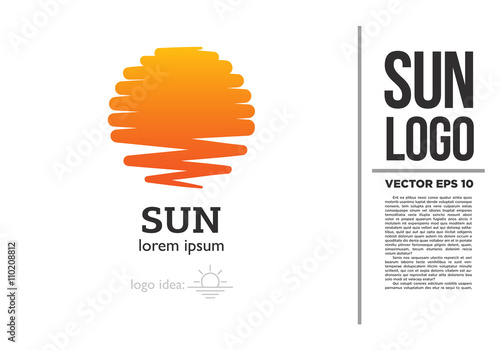 Sun Yoga Sea Logo vector logotype illustration