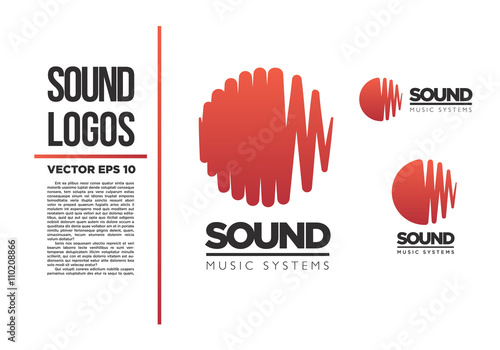 Sound Music logo vector logotype wave abstract