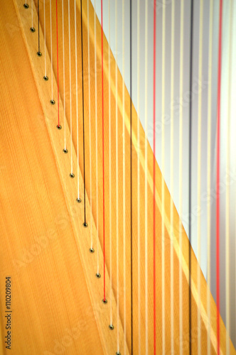 Konstfotografi Concert grand pedal harp string closeup
