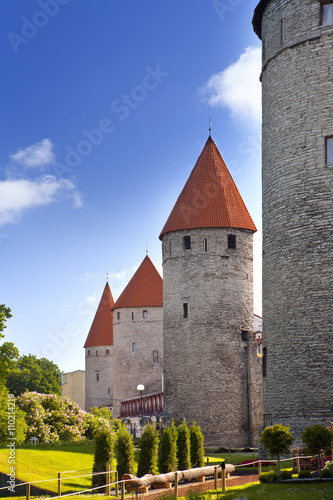 Medieval towers - part of the city wall. Tallinn, Estonia photo