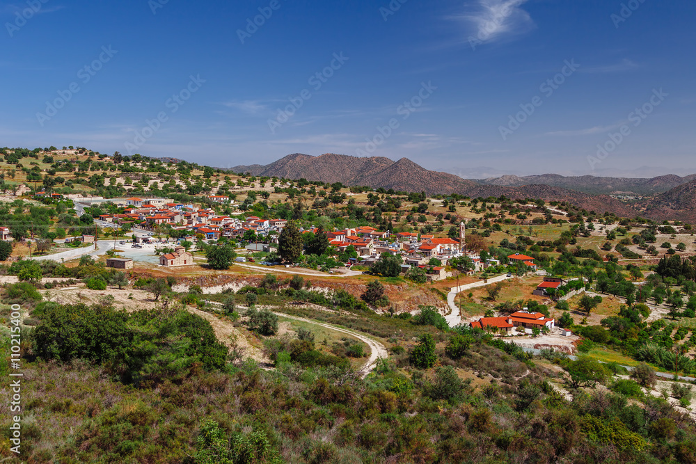 Panoramic view on Kato Lefkara - is the most famous village in t