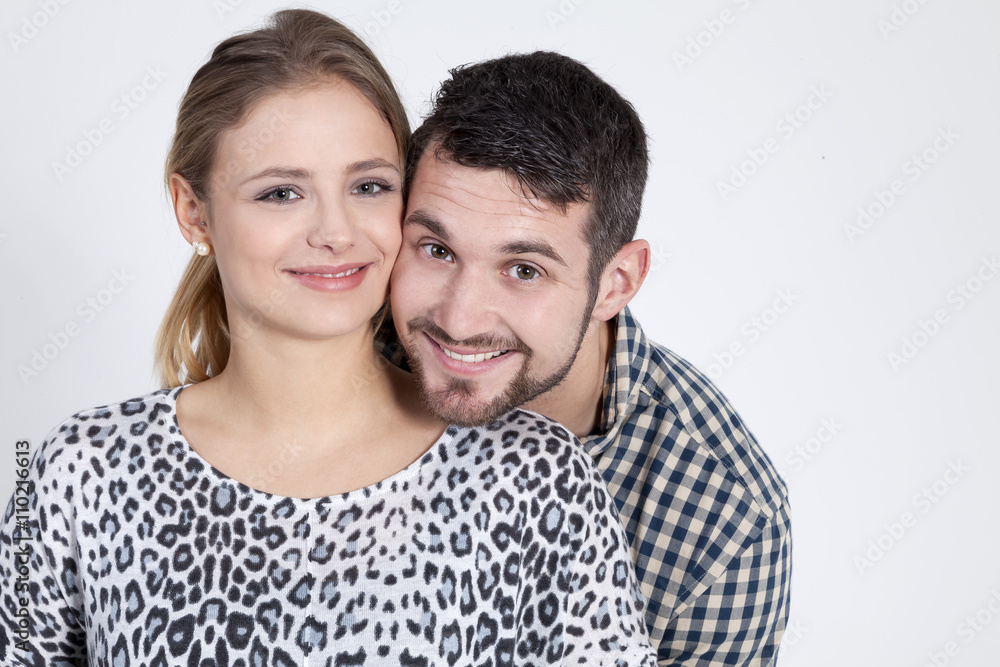 Paar Gesichter blickt lustig Porträt