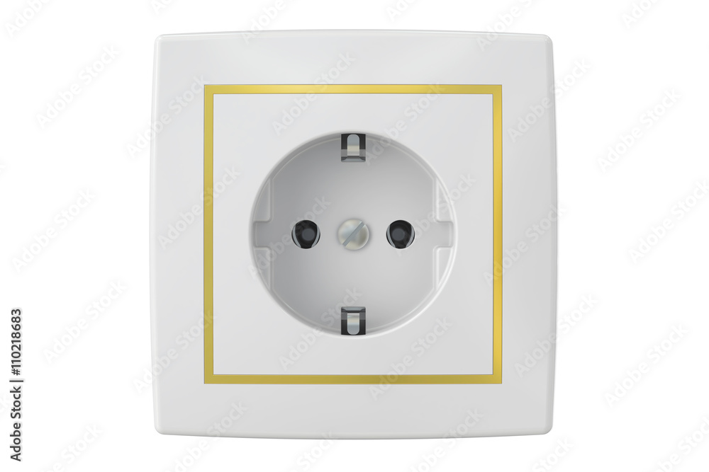 electric socket, 3D rendering electric socket, 3D rendering