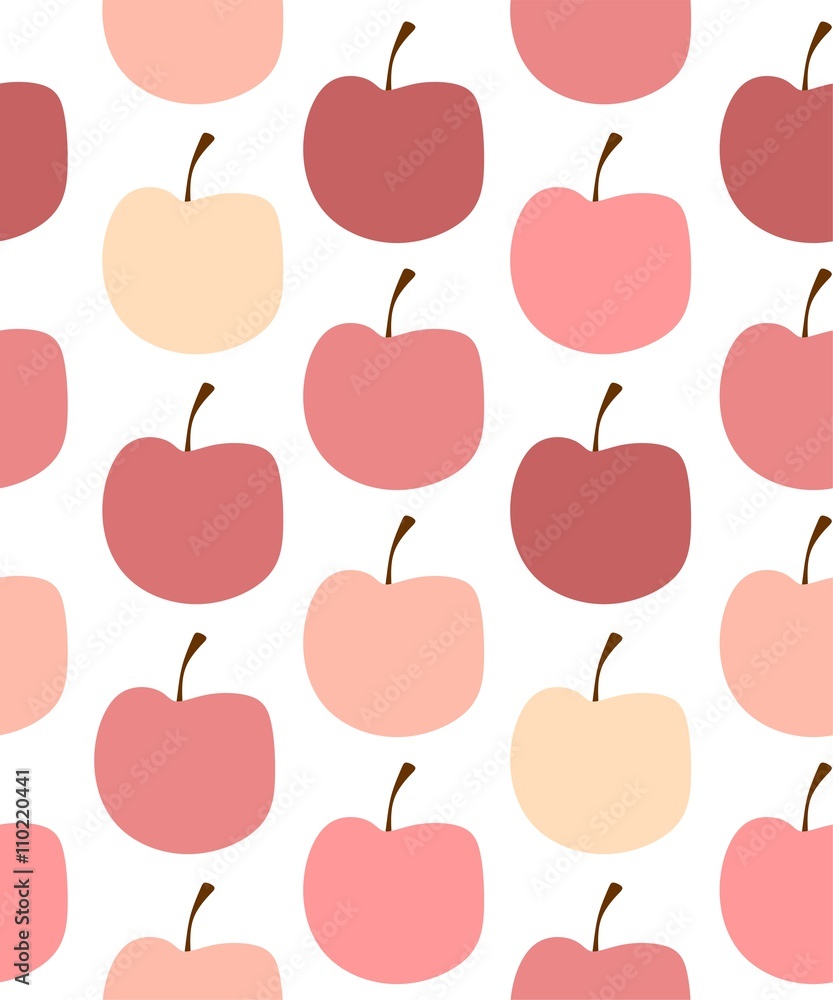 Seamless pattern with colorful apples on white background. Vector background. Seamless pattern with colorful apples on white background. Vector background.