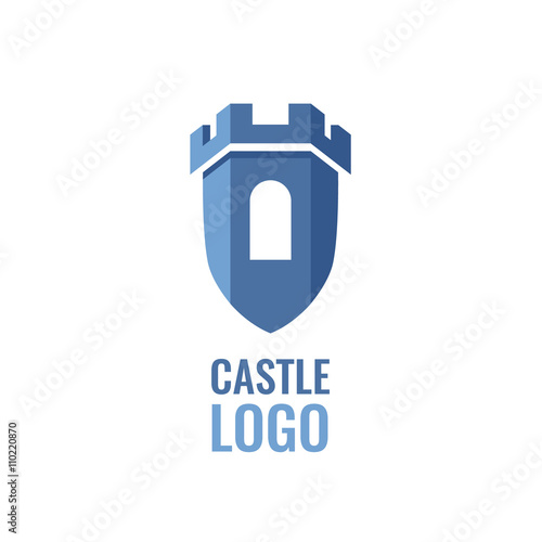 Castle, fortress vector logo. Tower architecture icon. 