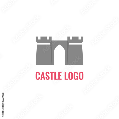 Castle, fortress vector logo. Tower architecture icon. 