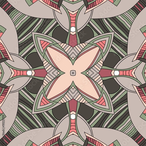 Decorative seamless pattern. Kaleidoscope. Vector illustration.