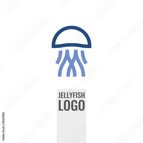 Jellyfish abstract logo or icon.