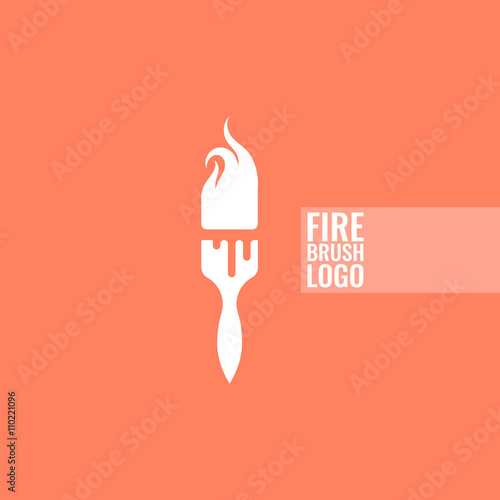 Fire brush vector symbol icon or logo.  © pashatattoo