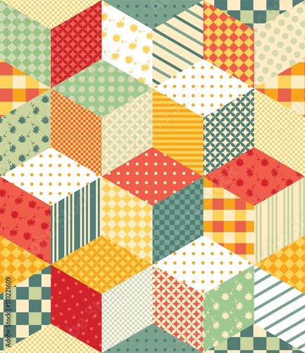 Bright seamless patchwork pattern.
