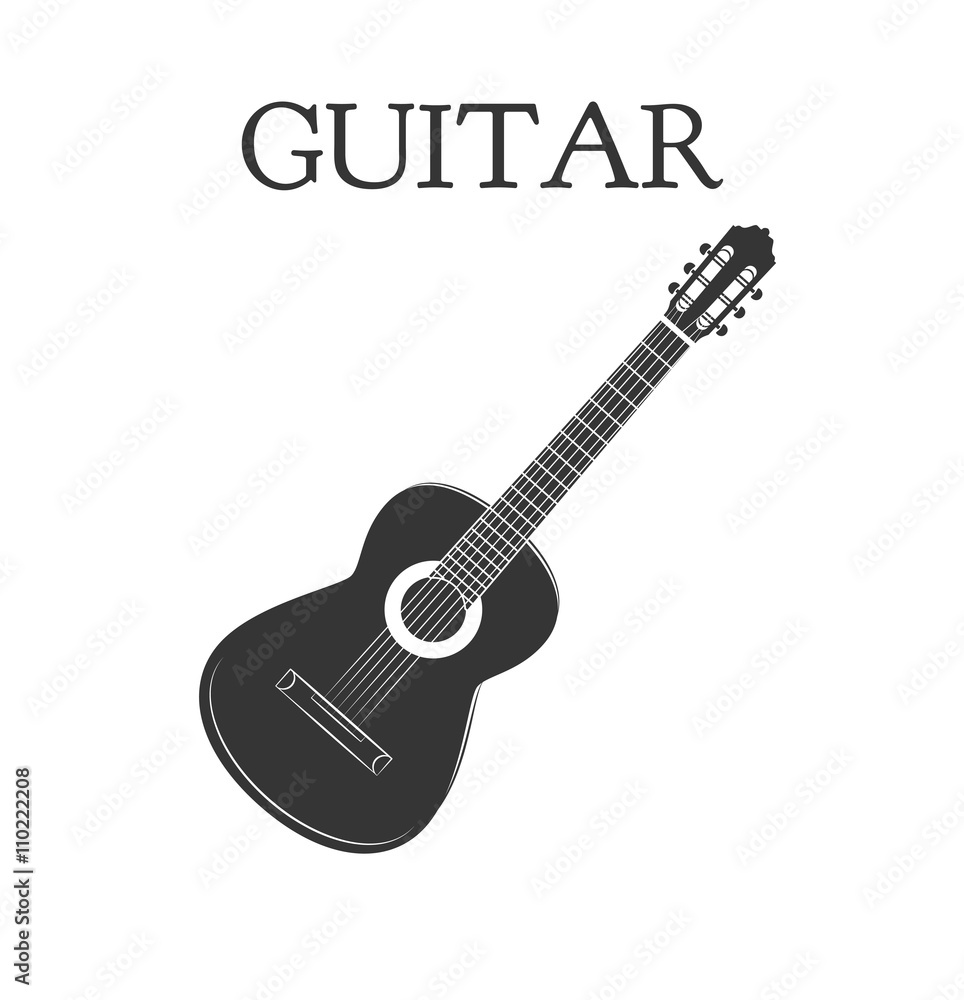 Fototapeta premium Guitar. Isolated On White Background.