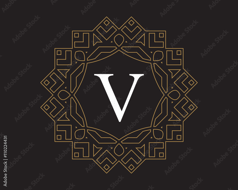 V Monogram Vintage Classic Letter Logo for Luxury  Business