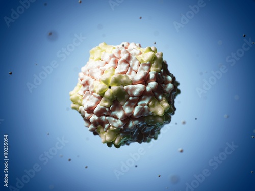 Ryegrass mottle virus particle, artwork