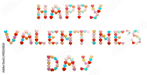 Cookies inscription Happy Valentine's Day, isolated on white