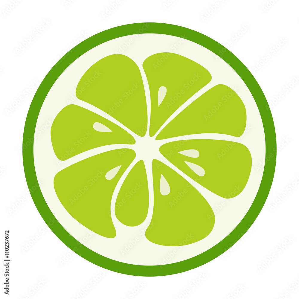 Green lime stylish icon. Juicy fruit logo