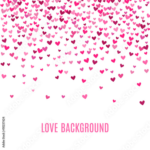 Romantic pink heart background. illustration