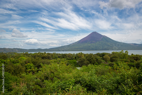 Momotombo Volcano close to Leon in Nicaragua photo