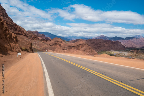 Road along Andean valleys