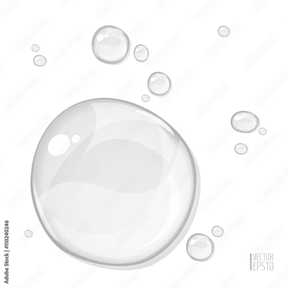 Abstract water drops, isolated on white Abstract water drops, isolated on white