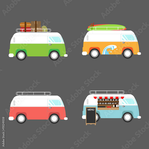 Vector illustration of a retro  van
