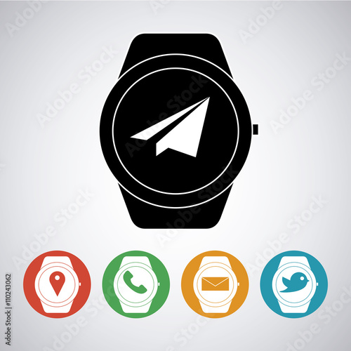 smart Watch vector in color backdrop