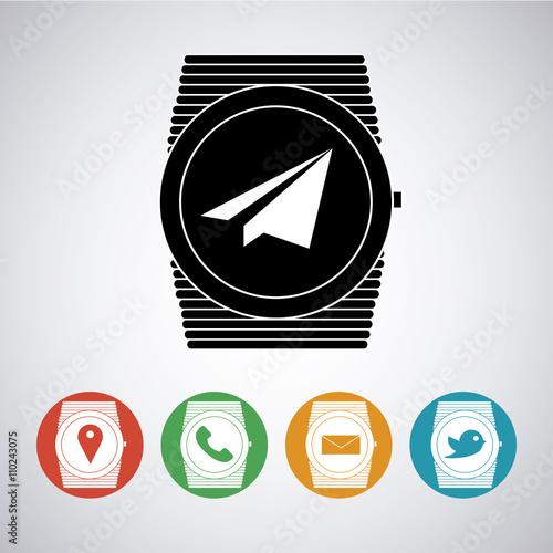 smart Watch vector in color backdrop