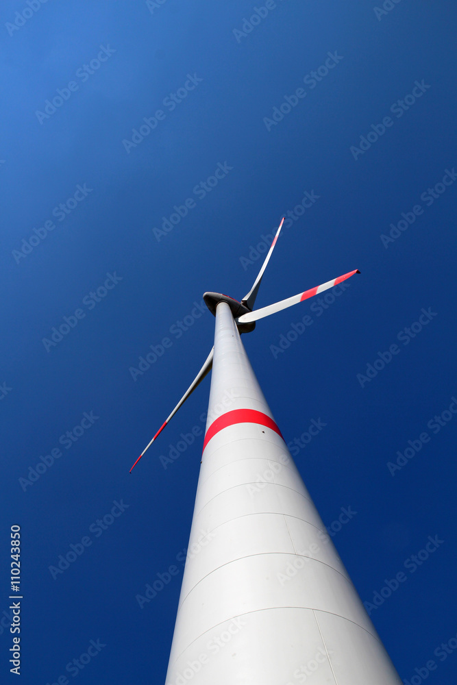 Close up of Wind turbine producing alternative energy Close up of Wind turbine producing alternative energy