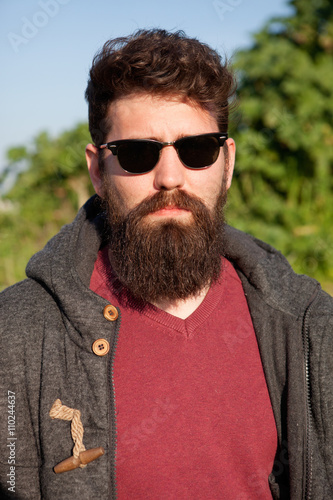 Young men with hipster look