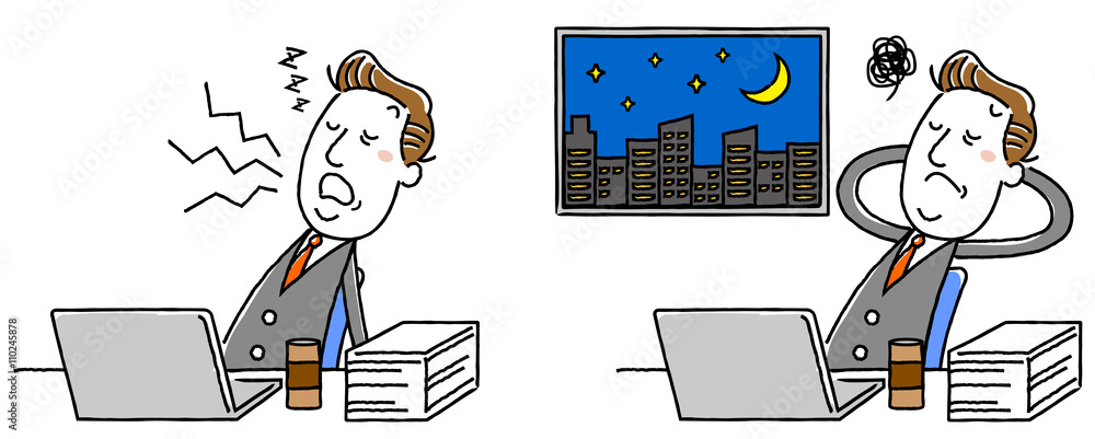 イラスト素材 中年ビジネスマン 残業 徹夜 寝る バリエーション Stock Vector Adobe Stock イラスト素材 中年ビジネスマン 残業 徹夜 寝る バリエーション Stock Vector Adobe Stock