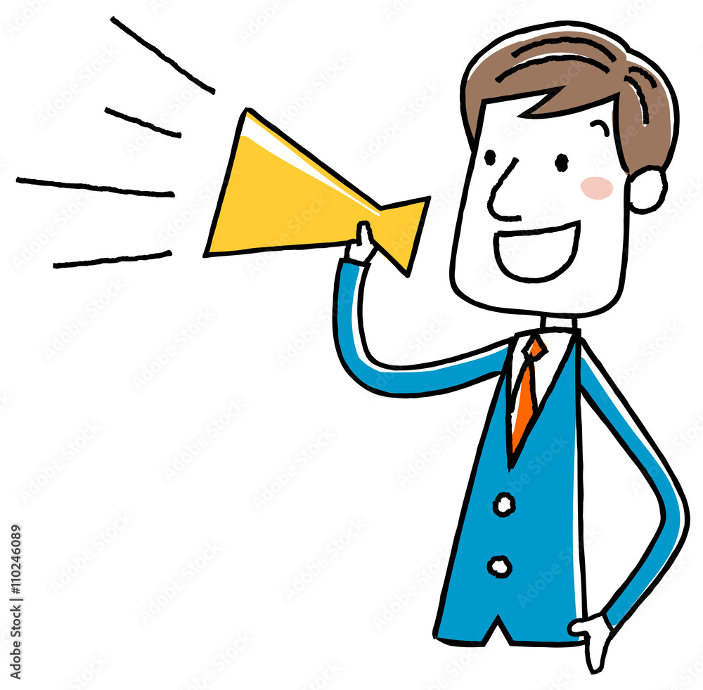 イラスト素材 ビジネスマン メガホン Stock Vector Adobe Stock