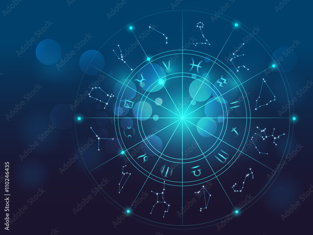 Obraz premium Astrology and alchemy sign background vector illustration