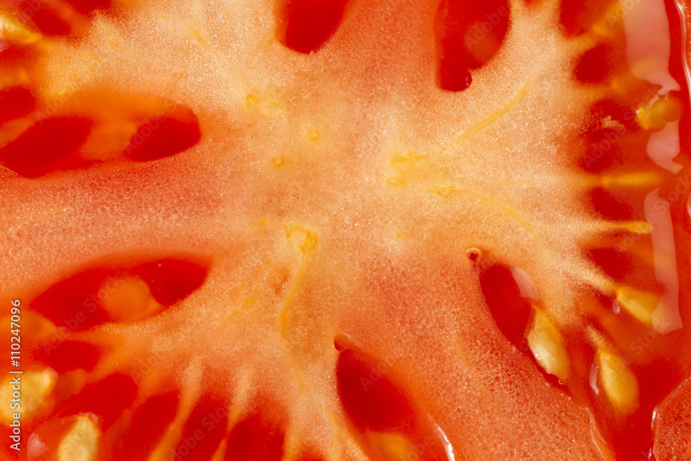 macro image of slice tomato macro image of slice tomato