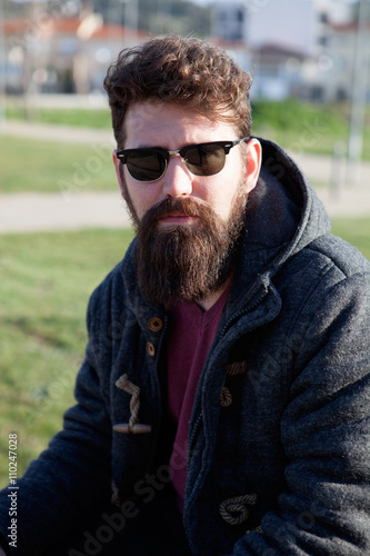 Young men with hipster look