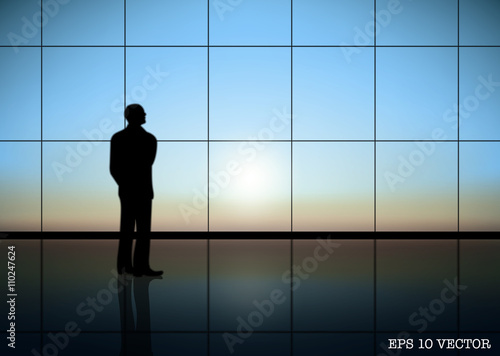 Business People looking sun in Office Building EPS 10 vector for