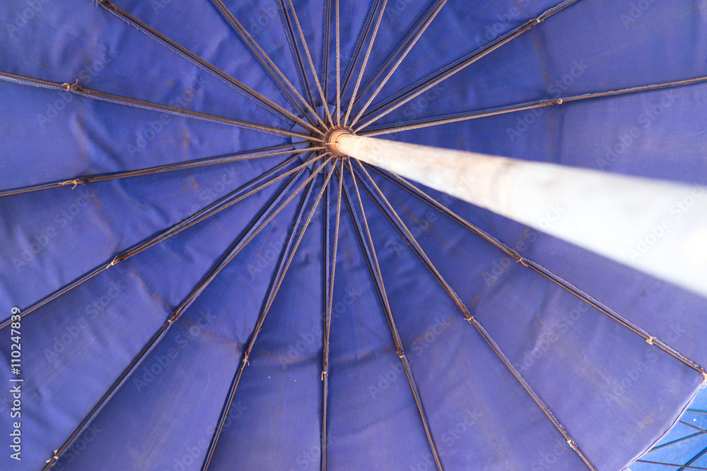 Pattern of steel in the blue umbrella