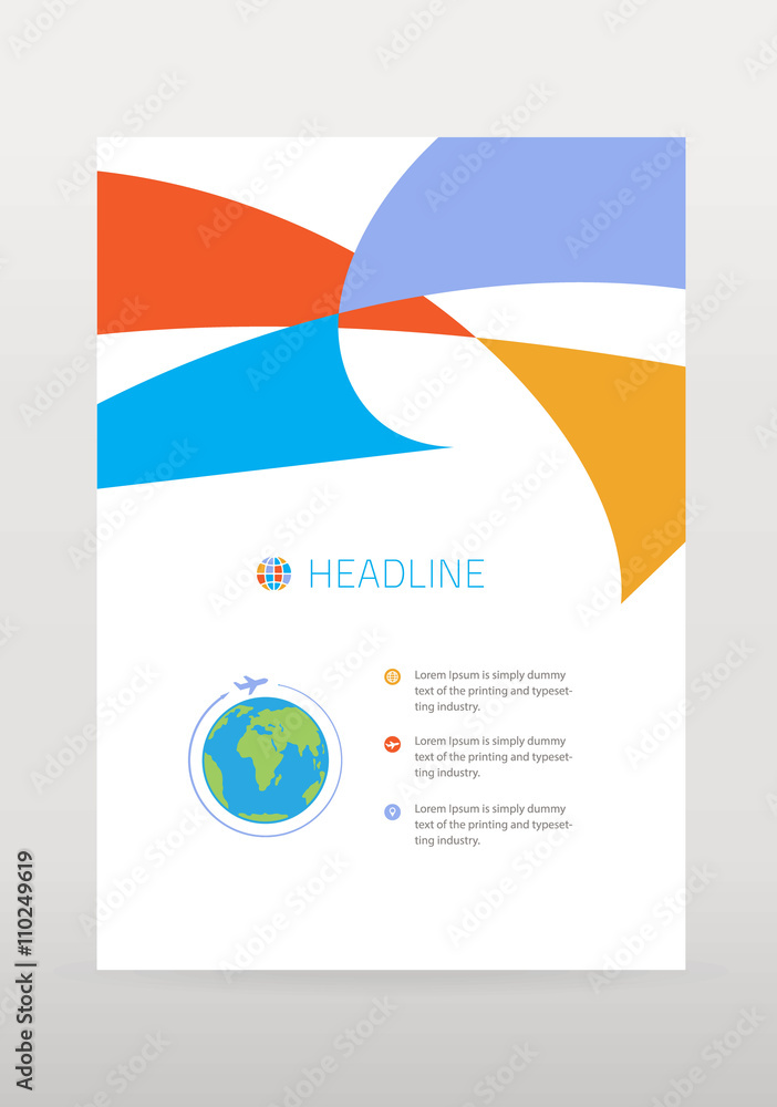 Travel flyer with airplane Travel flyer with airplane