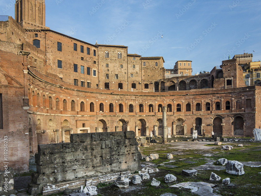 The ruins of Trajan's Market (Mercati di Traiano) in Rome