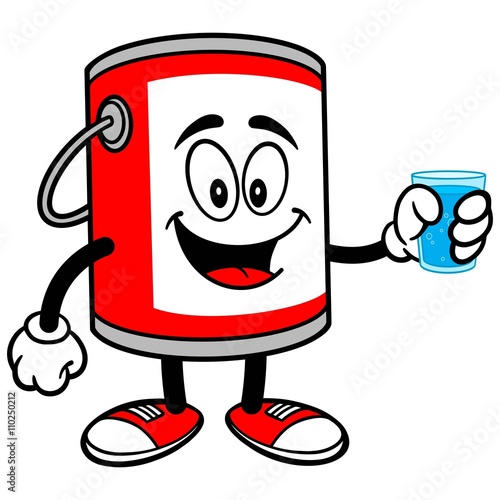 Paint Bucket with a Cup of Water