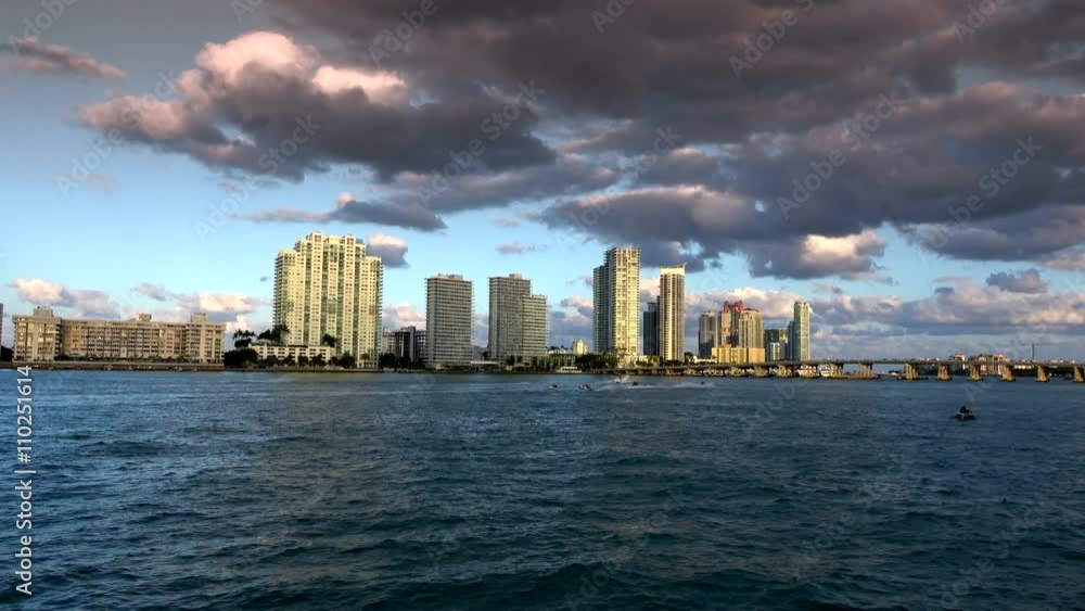 The Skyline of Miami Beach in the afternoon
